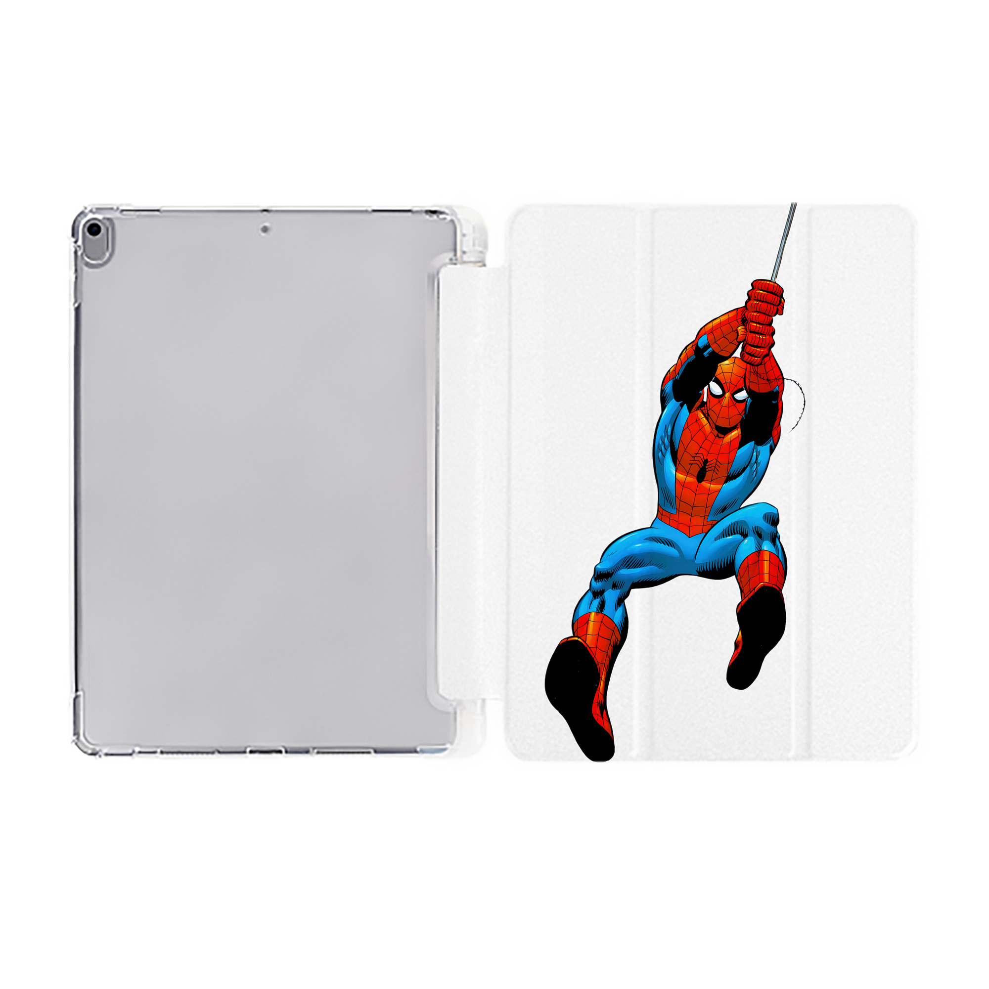 （画像用） Spider Man スパイダーマン IPad ケース ペン収納付き 三つ折りスタンド PUレザー×シリコン 対応機種9.5/10.5/10.9インチ